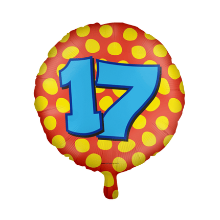 Helium Ballon 17 Jaar Gekleurd Leeg 46cm van Paper Dreams koop je bij Partywinkel