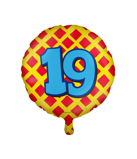 Helium Ballon 19 Jaar Gekleurd Leeg 46cm van Paper Dreams koop je bij Partywinkel