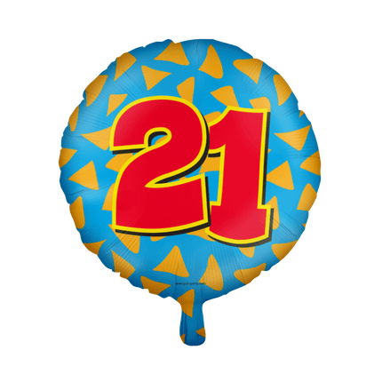 Helium Ballon 21 Jaar Gekleurd Leeg 46cm van Paper Dreams koop je bij Partywinkel