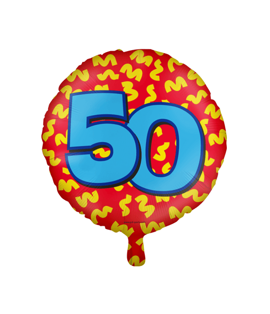 Helium Ballon 50 Jaar Gekleurd Leeg 46cm van Paper Dreams koop je bij Partywinkel
