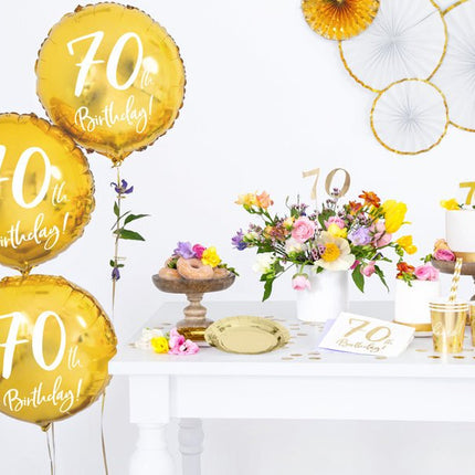 Helium Ballon 70Th Birthday Goud Leeg 45cm van Partydeco koop je bij Partywinkel