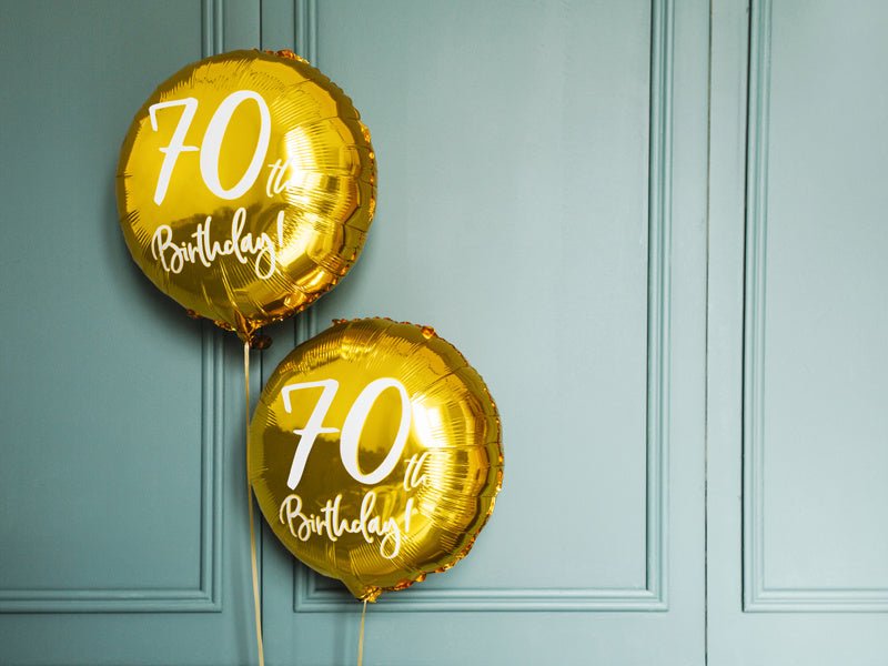 Helium Ballon 70Th Birthday Goud Leeg 45cm van Partydeco koop je bij Partywinkel
