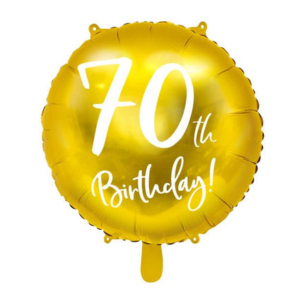 Helium Ballon 70Th Birthday Goud Leeg 45cm van Partydeco koop je bij Partywinkel