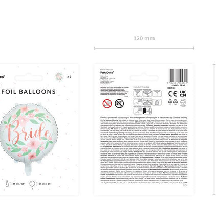 Helium Ballon Bride Bloemen Leeg 45cm van Partydeco koop je bij Partywinkel