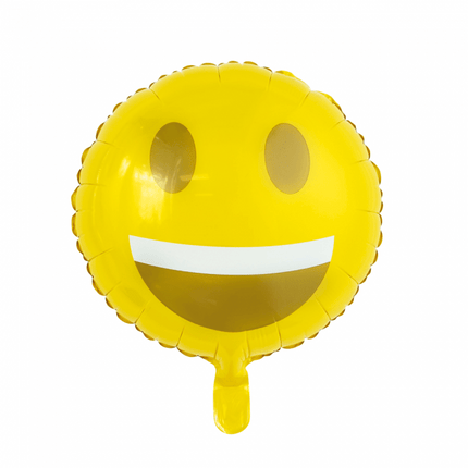 Helium Ballon Emoji Glimlach 45cm leeg van WeFiesta koop je bij Partywinkel