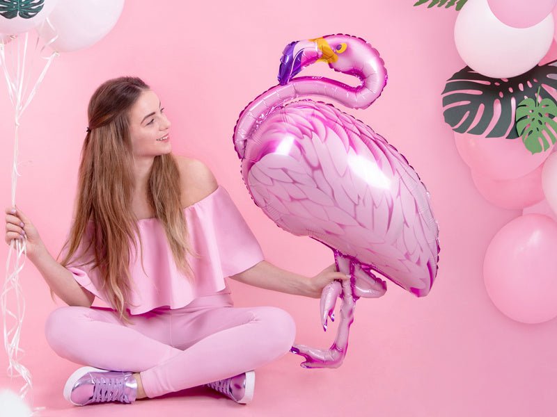 Helium Ballon Flamingo Leeg 95cm van Partydeco koop je bij Partywinkel