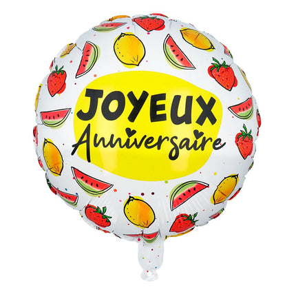 Helium Ballon Fruit Joyeux Anniversaire Leeg 45cm van Boland koop je bij Partywinkel
