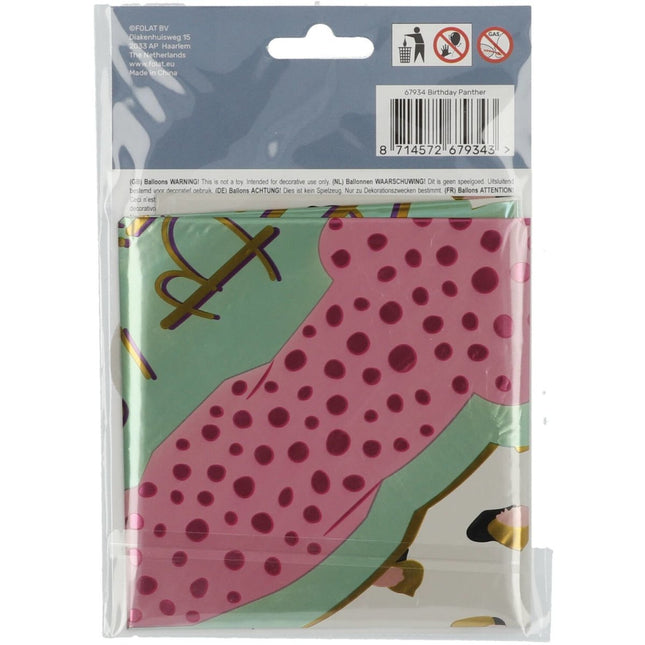Helium Ballon Happy Birthday Panter Leeg 45cm van Folat koop je bij Partywinkel