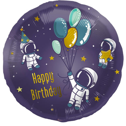 Helium Ballon Happy Birthday Ruimte Leeg 45cm van Folat koop je bij Partywinkel