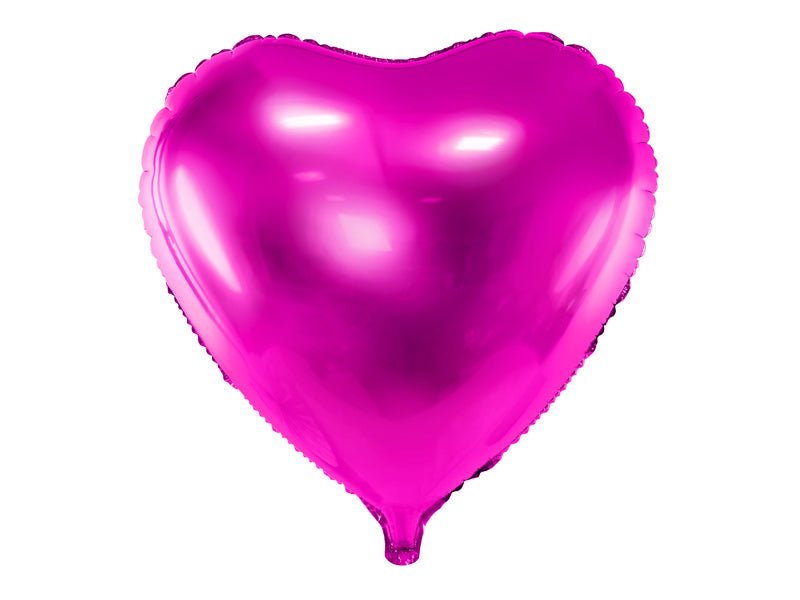Helium Ballon Hart Fuchsia Leeg 45cm van Partydeco koop je bij Partywinkel