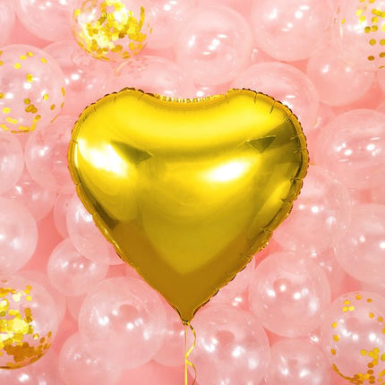 Helium Ballon Hart Goud Leeg 61cm van Partydeco koop je bij Partywinkel