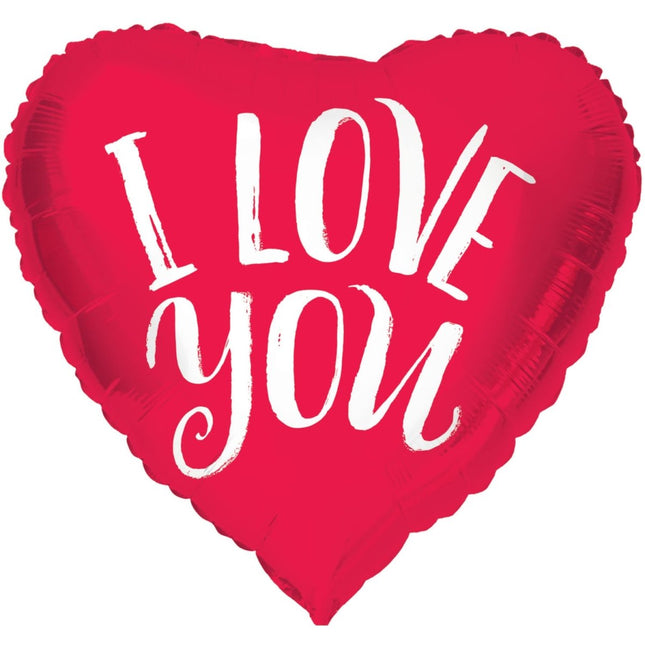 Helium Ballon Hart I Love You Rood Leeg 45cm van Folat koop je bij Partywinkel