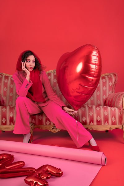 Helium Ballon Hart Rood Leeg 45cm van Partydeco koop je bij Partywinkel