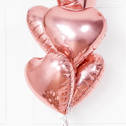 Helium Ballon Hart Rose Goud Leeg 45cm van Partydeco koop je bij Partywinkel