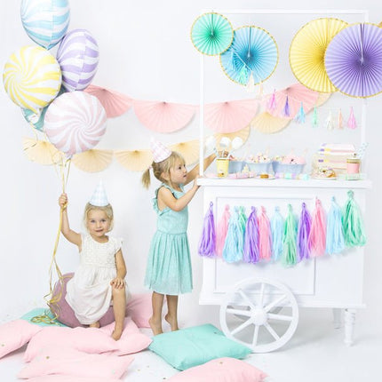 Helium Ballon Lichtblauw Swirl 45cm leeg van Partydeco koop je bij Partywinkel