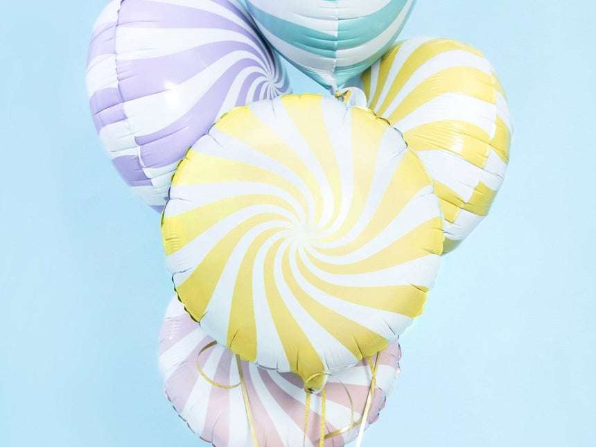 Helium Ballon Lichtgeel Swirl 45cm leeg van Partydeco koop je bij Partywinkel