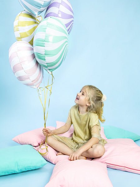 Helium Ballon Mintgroen Swirl 45cm leeg van Partydeco koop je bij Partywinkel