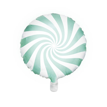 Helium Ballon Mintgroen Swirl 45cm leeg van Partydeco koop je bij Partywinkel