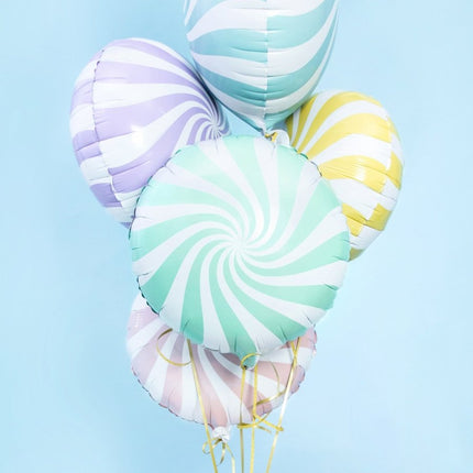 Helium Ballon Mintgroen Swirl 45cm leeg van Partydeco koop je bij Partywinkel