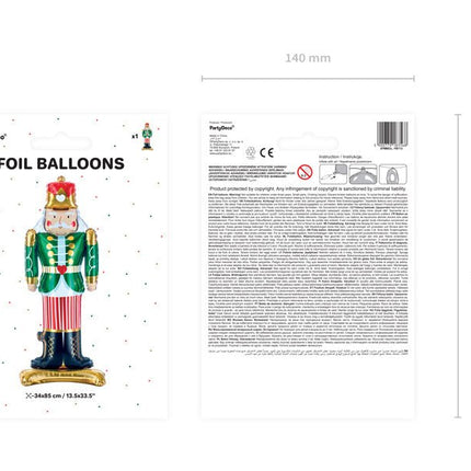 Helium Ballon Notenkraker Leeg 85cm van Partydeco koop je bij Partywinkel