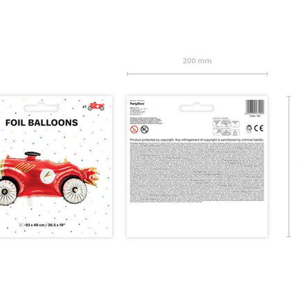 Helium Ballon Race Auto Leeg 1,11m van Partydeco koop je bij Partywinkel