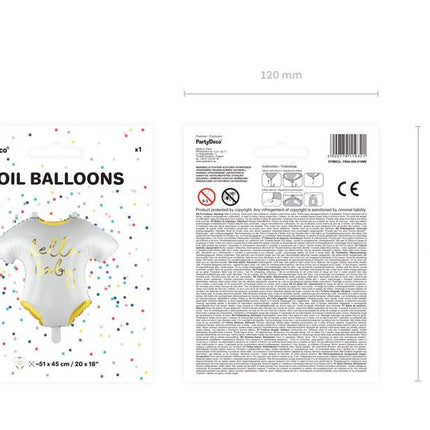 Helium Ballon Romper Hello Baby Leeg 45cm van Partydeco koop je bij Partywinkel