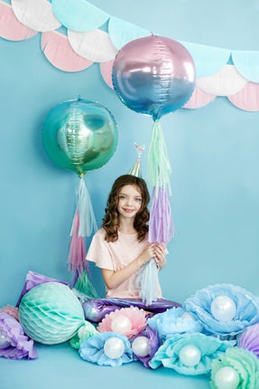 Helium Ballon Rond Blauw Groen Leeg 35cm van Partydeco koop je bij Partywinkel