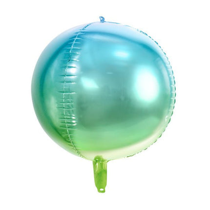 Helium Ballon Rond Blauw Groen Leeg 35cm van Partydeco koop je bij Partywinkel