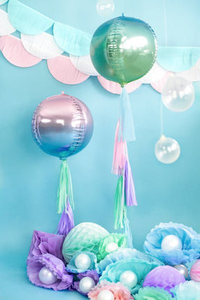 Helium Ballon Rond Blauw Groen Leeg 35cm van Partydeco koop je bij Partywinkel