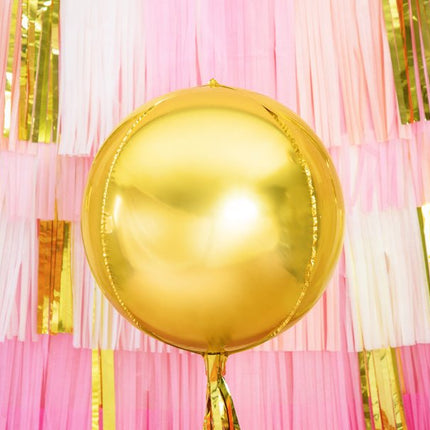 Helium Ballon Rond Goud Leeg 40cm van Partydeco koop je bij Partywinkel