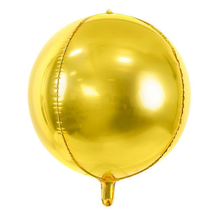 Helium Ballon Rond Goud Leeg 40cm van Partydeco koop je bij Partywinkel