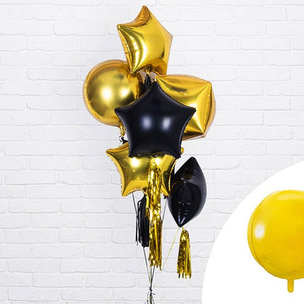 Helium Ballon Rond Goud Leeg 40cm van Partydeco koop je bij Partywinkel