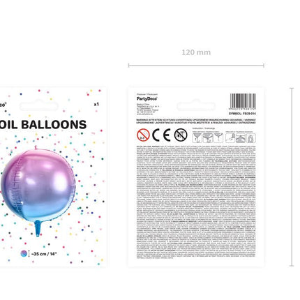 Helium Ballon Rond Violet Blauw Leeg 35cm van Partydeco koop je bij Partywinkel