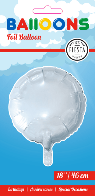 Helium Ballon Rond Wit 46cm leeg van WeFiesta koop je bij Partywinkel