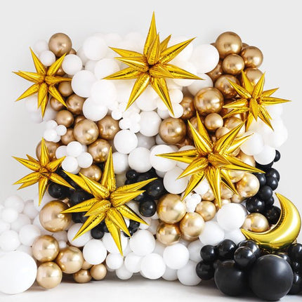 Helium Ballon Ster 3D Goud Leeg 95cm van Partydeco koop je bij Partywinkel