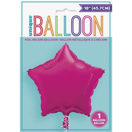 Helium Ballon Ster Fuschia Leeg 45cm van Unique koop je bij Partywinkel