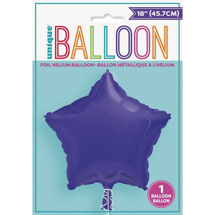 Helium Ballon Ster Paars Leeg 45cm van Unique koop je bij Partywinkel