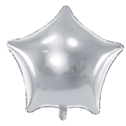 Helium Ballon Ster Zilver Leeg 48cm van Partydeco koop je bij Partywinkel