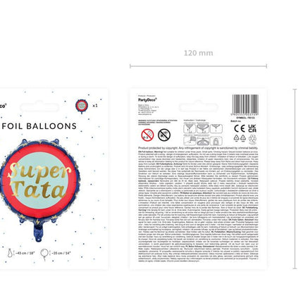 Helium Ballon Super Tata Leeg 45cm van Partydeco koop je bij Partywinkel
