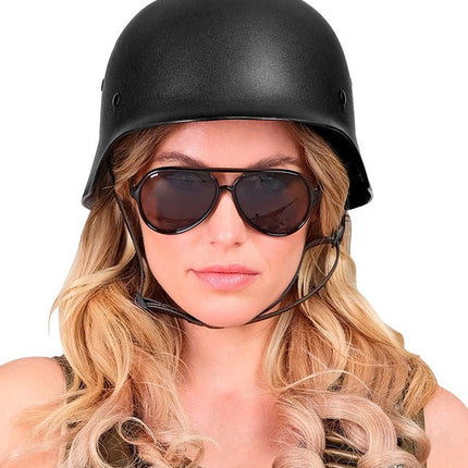 Helm Militair Zwart van Widmann koop je bij Partywinkel