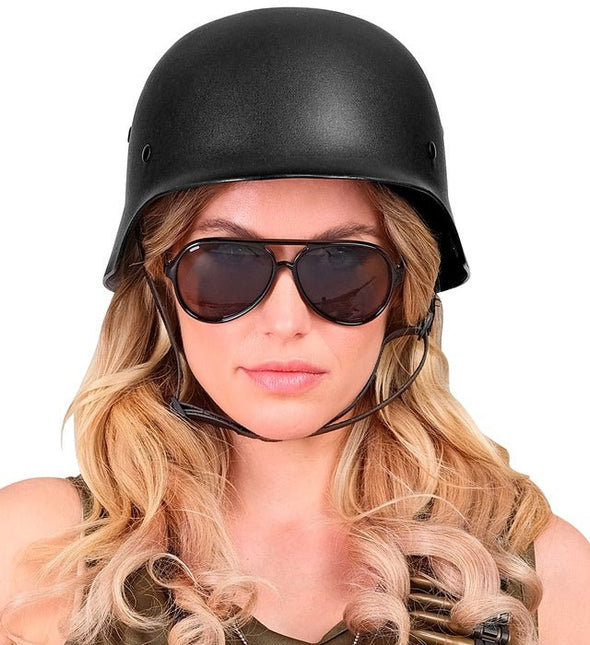 Helm Militair Zwart van Widmann koop je bij Partywinkel