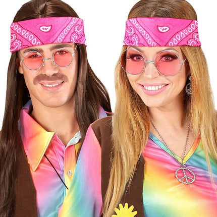 Hippie 60S Bandana Roze 55cm van Widmann koop je bij Partywinkel