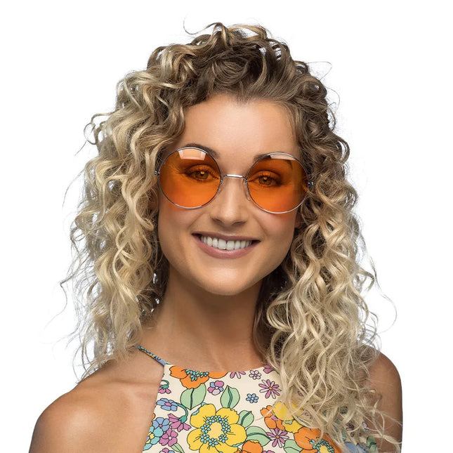 Hippie 60S Bril Oranje Xl van Boland koop je bij Partywinkel