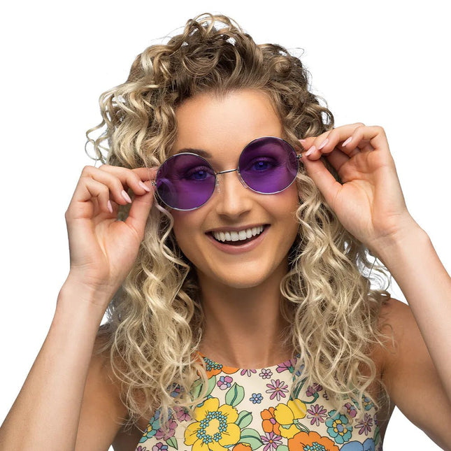 Hippie 60S Bril Paars Xl van Boland koop je bij Partywinkel