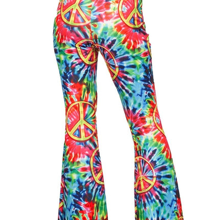Hippie 60S Broek Dames Tie Dye van Wilbers & Wilbers koop je bij Partywinkel