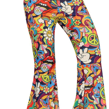 Hippie 60S Broek Gekleurd Dames van Fiestas Guirca koop je bij Partywinkel
