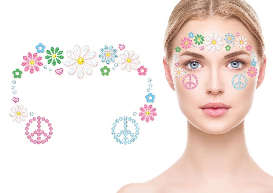 Hippie 60S Gezicht Stickers van Fiestas Guirca koop je bij Partywinkel