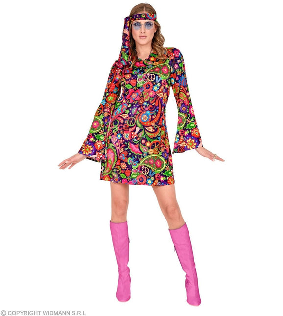Hippie 60S Jurk Dames Bloemen van Widmann koop je bij Partywinkel