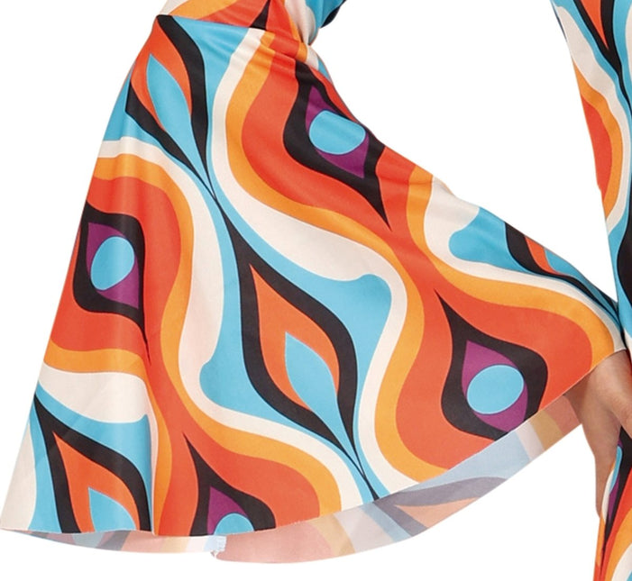 Hippie 60S Kostuum Blauw Oranje Dames van Fiestas Guirca koop je bij Partywinkel