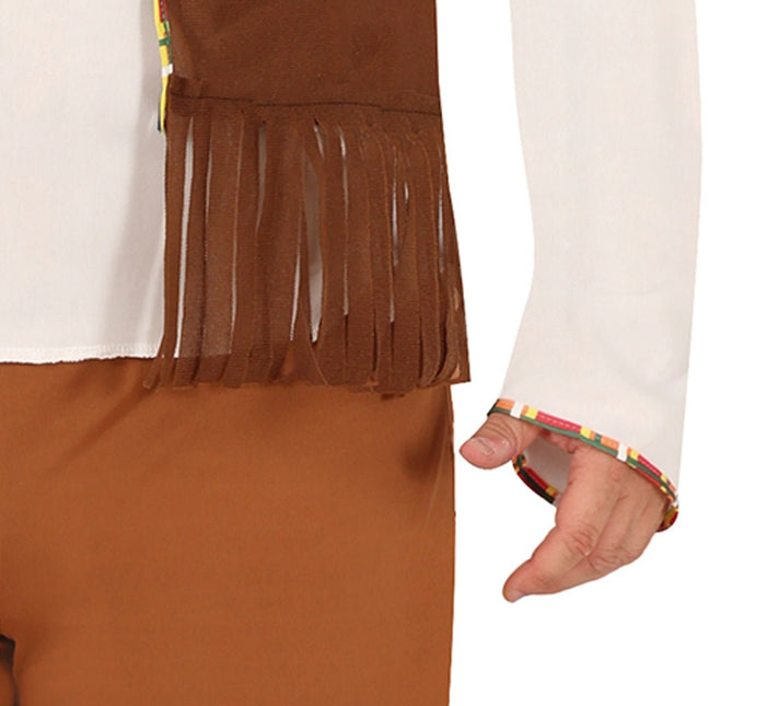 Hippie 60S Kostuum Bruin Wit Heren van Fiestas Guirca koop je bij Partywinkel